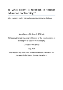 phd thesis on teacher education