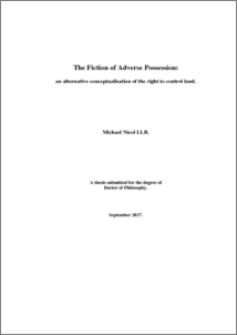 The Fiction Of Adverse Possession Lancaster Eprints Dissertation 